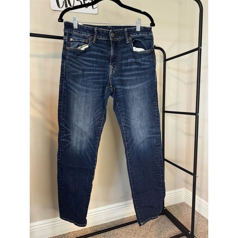 American Eagle Men's Slim Straight Jeans Dark Wash Size 32x30 Blue